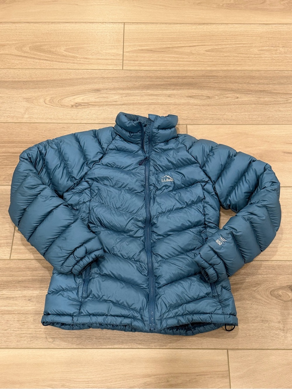 LL Bean Ultralight 850 Goose Down Jacket Womens Small Blue Puffer 807061